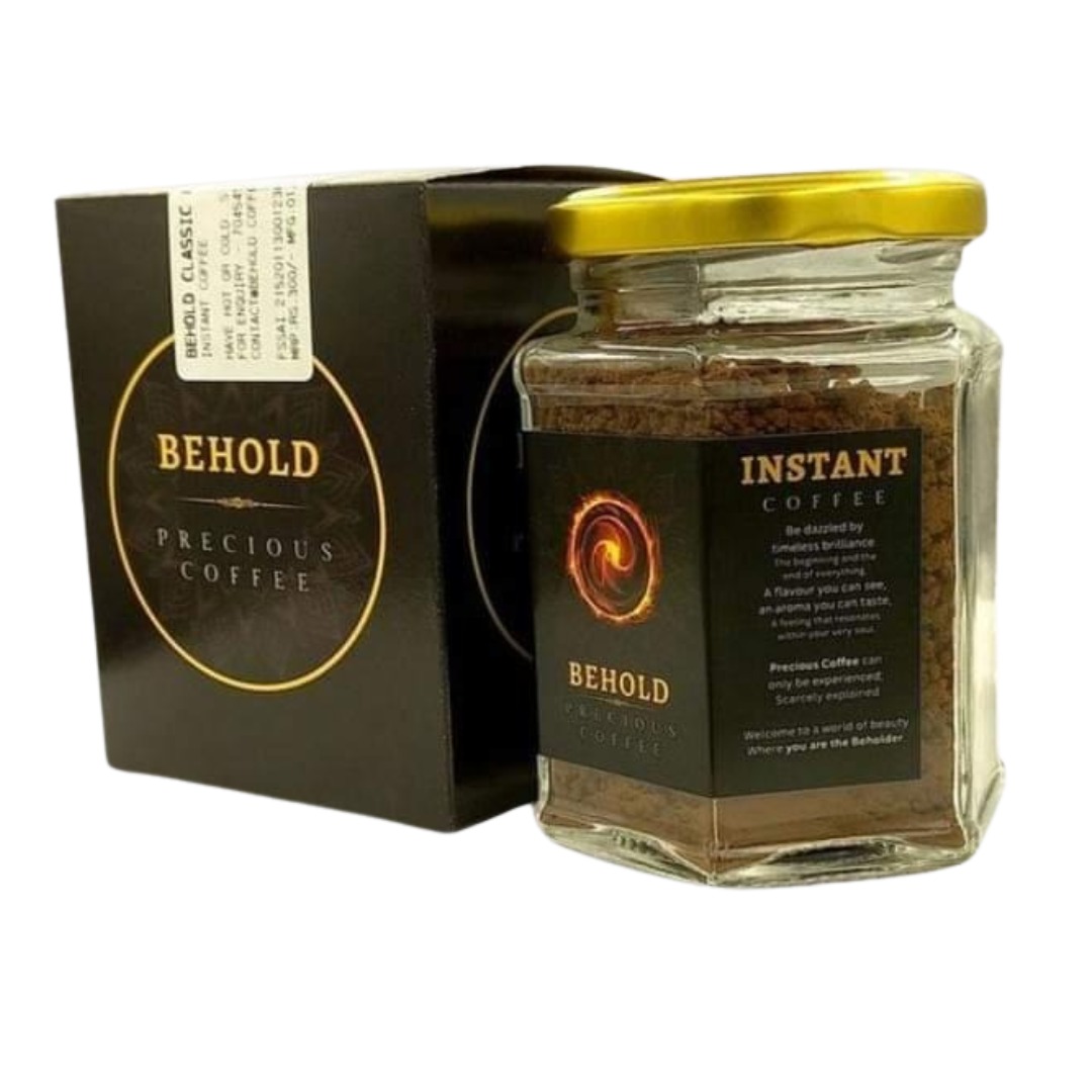Behold Classic Instant Coffee in 10 Zip Lock Pouches | 100% Arabica, 100 gm