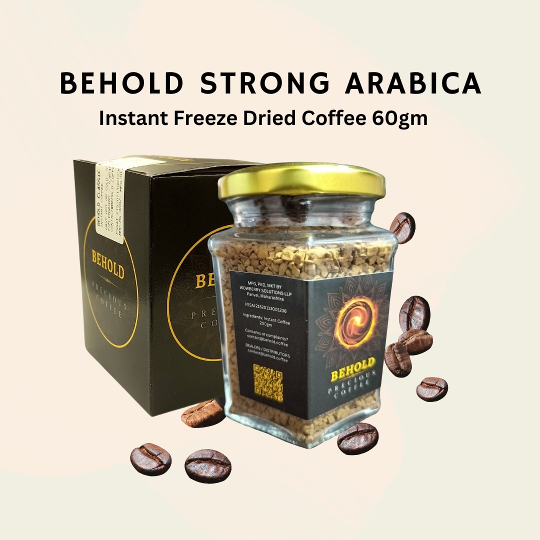 Behold Strong Arabica, Freeze Dried Instant Coffee, 100% Arabica, 60gm