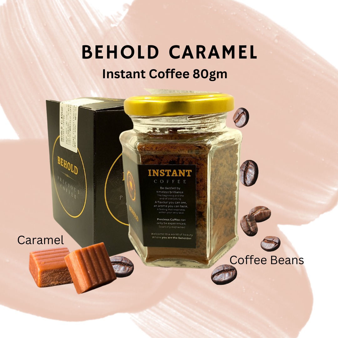 Behold Caramel Instant Coffee | 100% Premium Arabica, 80gm